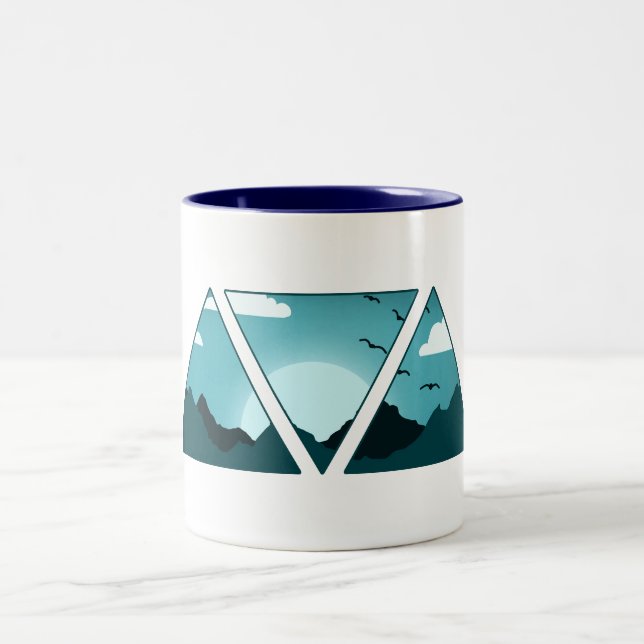 Gebirgsdreieck Zweifarbige Tasse (Mittel)