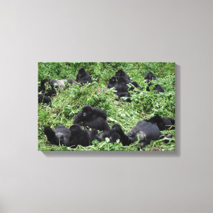 Gebirgsgorilla-Gruppen-Leinwanddruck Leinwanddruck