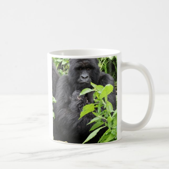 Gebirgsgorillamutter u. -baby kaffeetasse (Rechts)