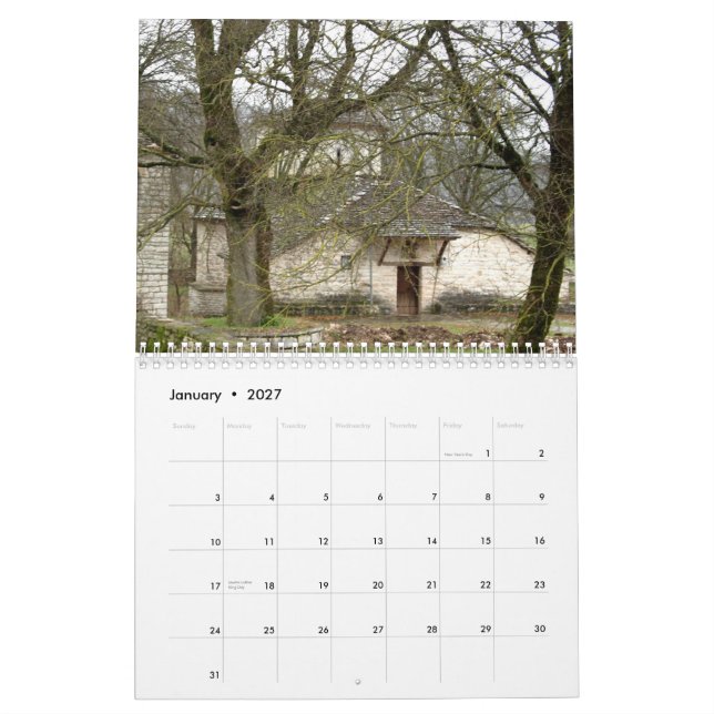 Gebirgsgriechenland Kalender (Jan 2027)