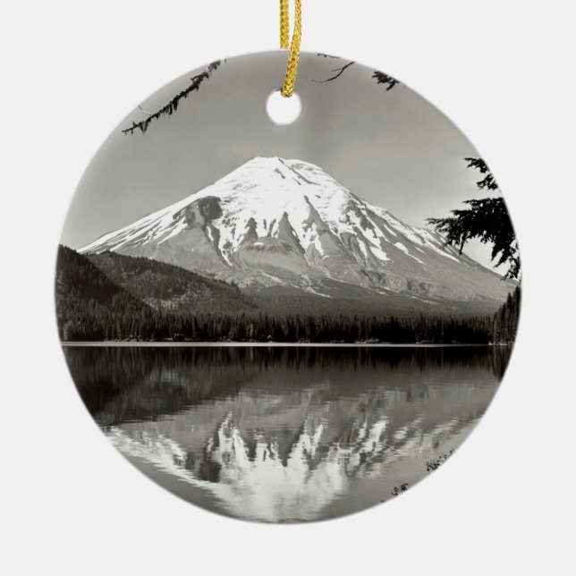 Gebirgsheiliges Helens und Spirit See Keramik Ornament (Vorne)