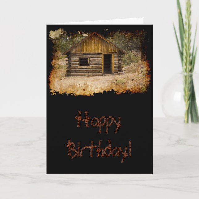 Gebirgskabinen-Geburtstag Karte (Vorderseite)