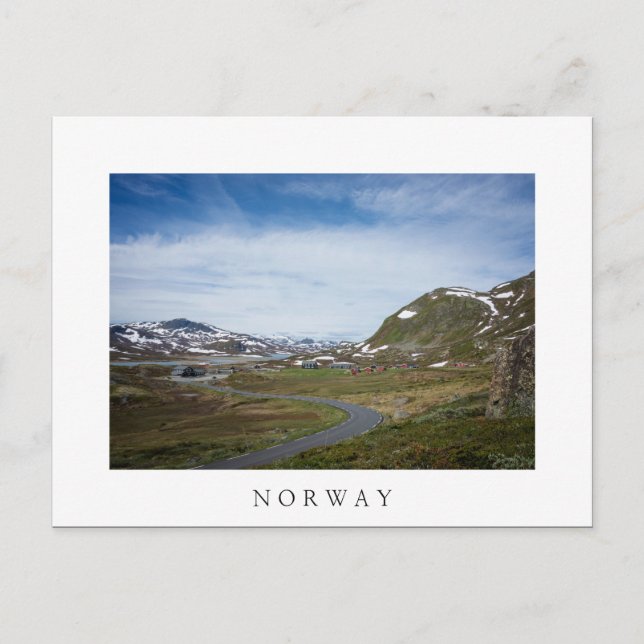 Gebirgslandschaft in Norwegen - weiße Postkarte (Vorderseite)