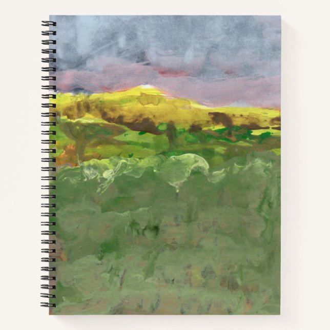 Gebirgslandschaft mit lila Himmel #1 Notizbuch (Vorderseite)