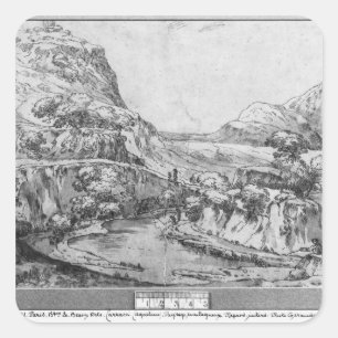 Gebirgslandschaft Quadratischer Aufkleber