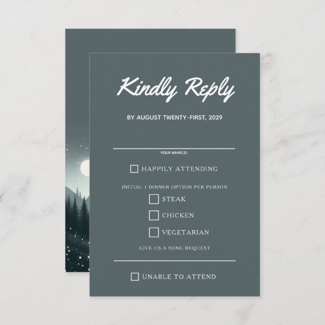 Gebirgsmagie RSVP Karte (Vorne/Hinten)