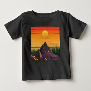 GEBIRGSNATUR VINTAGE SONNENUNTERGANG LANDSCHAFT  BABY T-SHIRT