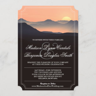 GebirgsSilhouette-Abends-Sonnenuntergang-Hochzeit Einladung
