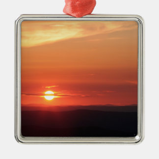 Gebirgssonnenuntergang im Shenandoah Silbernes Ornament