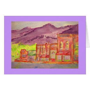 Gebirgsstadt Aquarellskizze