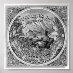 Gebirgstau-feiner Schnitt-Kautabak, 1872 Poster