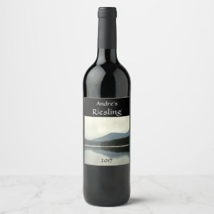 Gebirgsteich-weißer Wein-Aufkleber Weinetikett