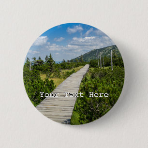 GebirgsTundra-hölzerne Weg-Landschaft Button