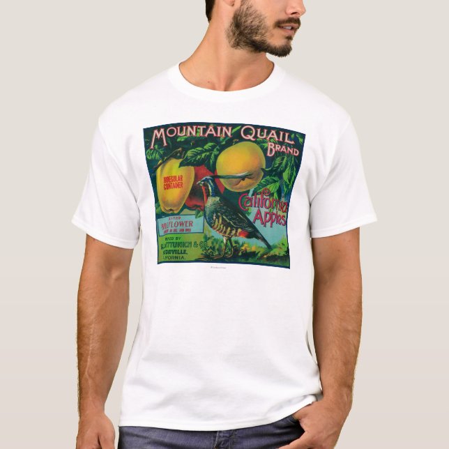 Gebirgswachtel-Apple-Kisten-Aufkleber T-Shirt (Vorderseite)
