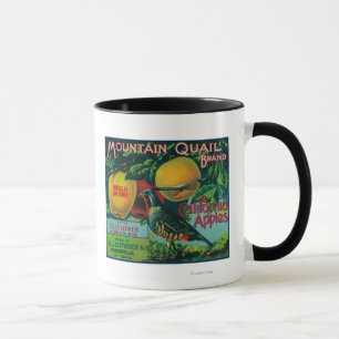 Gebirgswachtel-Apple-Kisten-Aufkleber Tasse