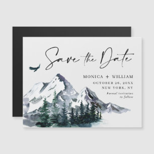 Gebirgswald Save the Date Magnetkarte