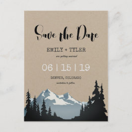 Gebirgswaldbäume Save the Date Ankündigungspostkarte