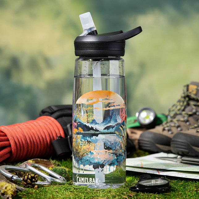 Gebirgszene Watercolor Trinkflasche (Von Creator hochgeladen)