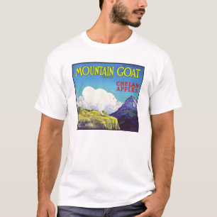 Gebirgsziegen-Apfel-Vintager Kisten-Aufkleber T-Shirt