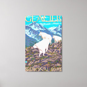 Gebirgsziegen-Szene - Glacier Nationalpark, Leinwanddruck