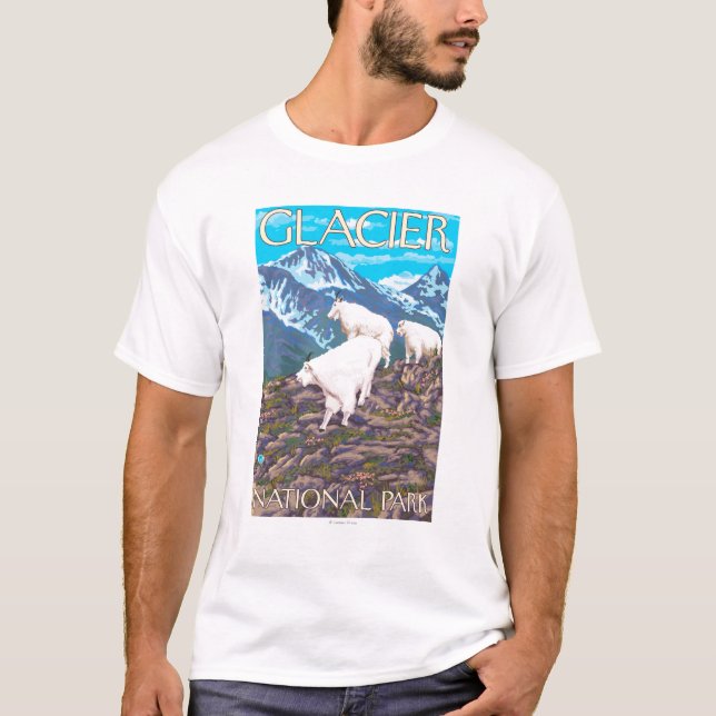 Gebirgsziegen-Szene - Glacier Nationalpark, T-Shirt (Vorderseite)