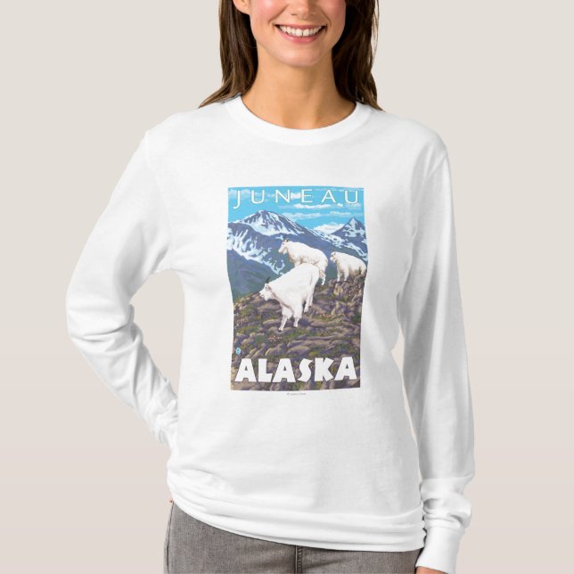 Gebirgsziegen-Szene - Juneau, Alaska T-Shirt (Vorderseite)