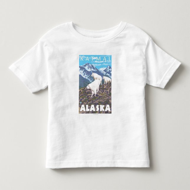 Gebirgsziegen-Szene - Katmai, Alaska Kleinkind T-shirt (Vorderseite)