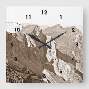 Gebirgszug-Wanduhr Quadratische Wanduhr