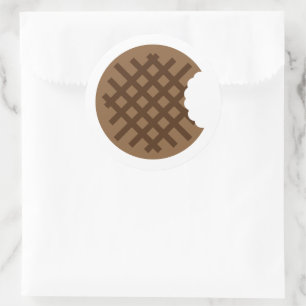 Gebissene Waffel-Cookie-Aufkleber Runder Aufkleber