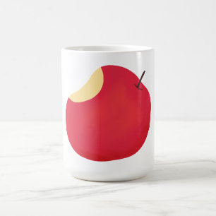 Gebissener roter Apfel Gesundes Obst Kaffeetasse