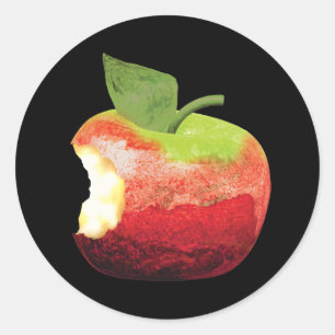 Gebissenes Apple Runder Aufkleber