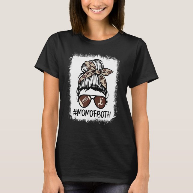 geblasene Cheer Football Cheerleader Mama beider G T-Shirt (Vorderseite)