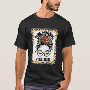 geblasene Football Coach Messy Bun Game Day Mütter T-Shirt