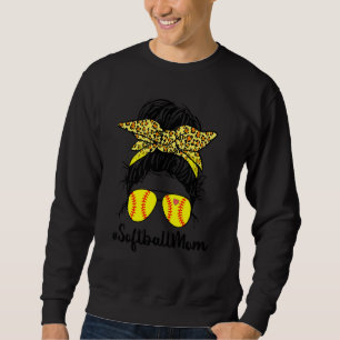 geblasene Softball-Mama mit Messy Bun Player A Sweatshirt
