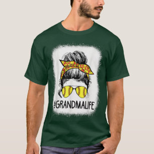 geblasene Softball Oma Life Messy Bun Mother T-Shirt