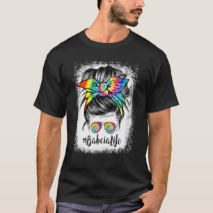 gebleicht Babcia Life Messy Hair Bun Gefärbte Kraw T-Shirt