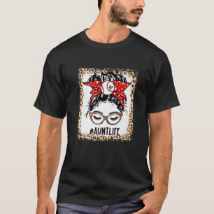 Gebleicht Baseball Tante Messy Bun Game Day Mütter T-Shirt