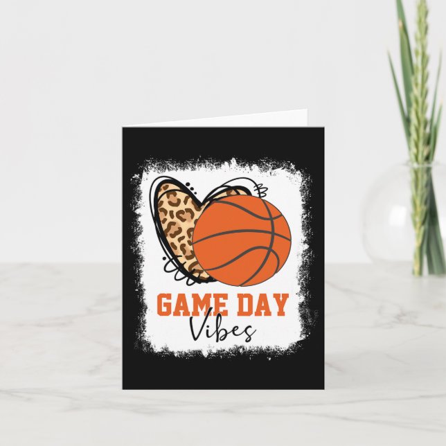 Gebleicht Bysketbyll Game Day Vibes Bysketbyll Mam Karte (Vorderseite)