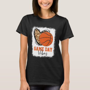 Gebleicht Bysketbyll Game Day Vibes Bysketbyll Mam T-Shirt