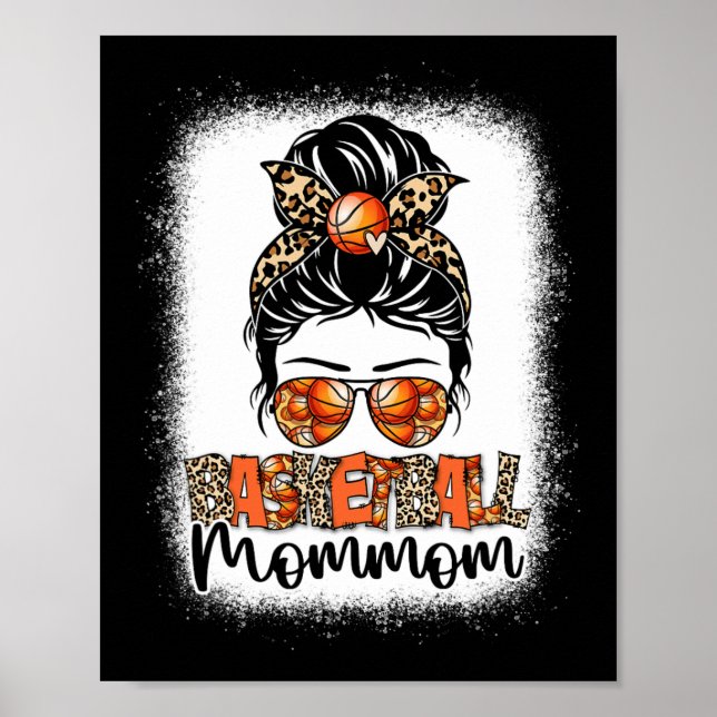 Gebleicht Bysketbyll Mommom Leopard Messy Bun Moth Poster (Vorne)