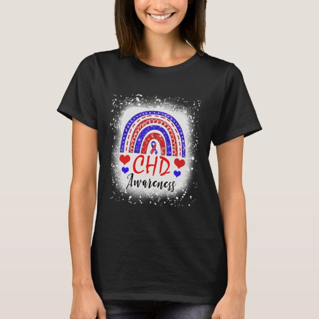 Gebleicht Chd kongenitale Herzerkrankung Bewusstse T-Shirt (Vorderseite)
