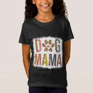 gebleicht Dog Mama Leopard & Boho Mama Life Mütter T-Shirt