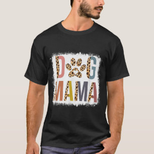 gebleicht Dog Mama Leopard & Boho Mama Life Mütter T-Shirt