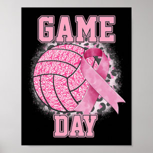 Gebleicht Game Day Brustkrebs Bewusstsein Pink Vol Poster