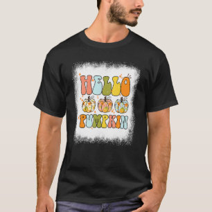 gebleicht Hallo Pumpkin Autumn Leaves Pumpkin Seas T-Shirt