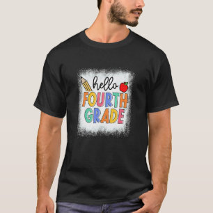 Gebleicht Hallo Viertklässler Lehrer Schüler Rücke T-Shirt