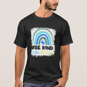 Gebleicht Leopard Regenbogen Autismus-Bewusstsein T-Shirt