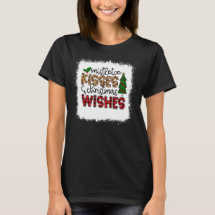 gebleicht Mistletoe Kisses und Weihnachtswünsche X T-Shirt