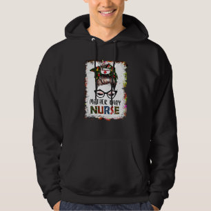 gebleicht Nurse Messy Bun Santa Mother Baby Nurse  Hoodie