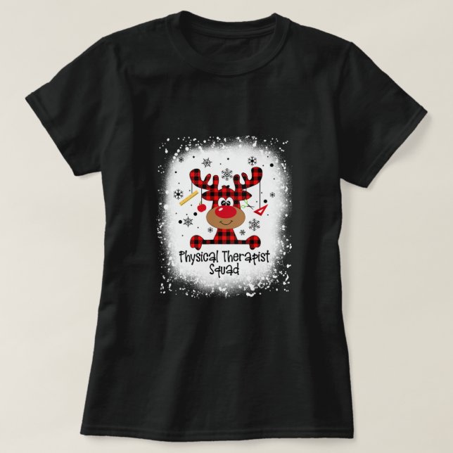 gebleicht Physiotherapeut Squad Rentier Funny C T-Shirt (Design vorne)